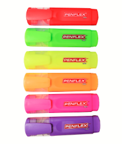 Penflex Highlighters - Assorted Colours