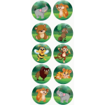 Zoo Animals Cartoon Stickers - Roll of 50's 