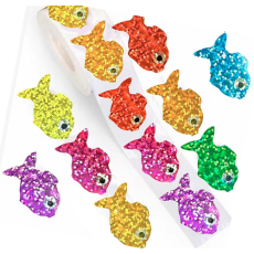 Laser Foil Fish Stickers 50's