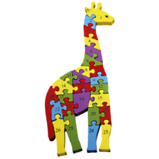 Reversible ABC/123 Puzzle - Giraffe 26 Piece