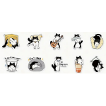 Cartoon Black Cat Stickers 10's - sold assorted
