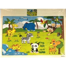 Wooden Tray Puzzle - 24 piece - Wild Animals 